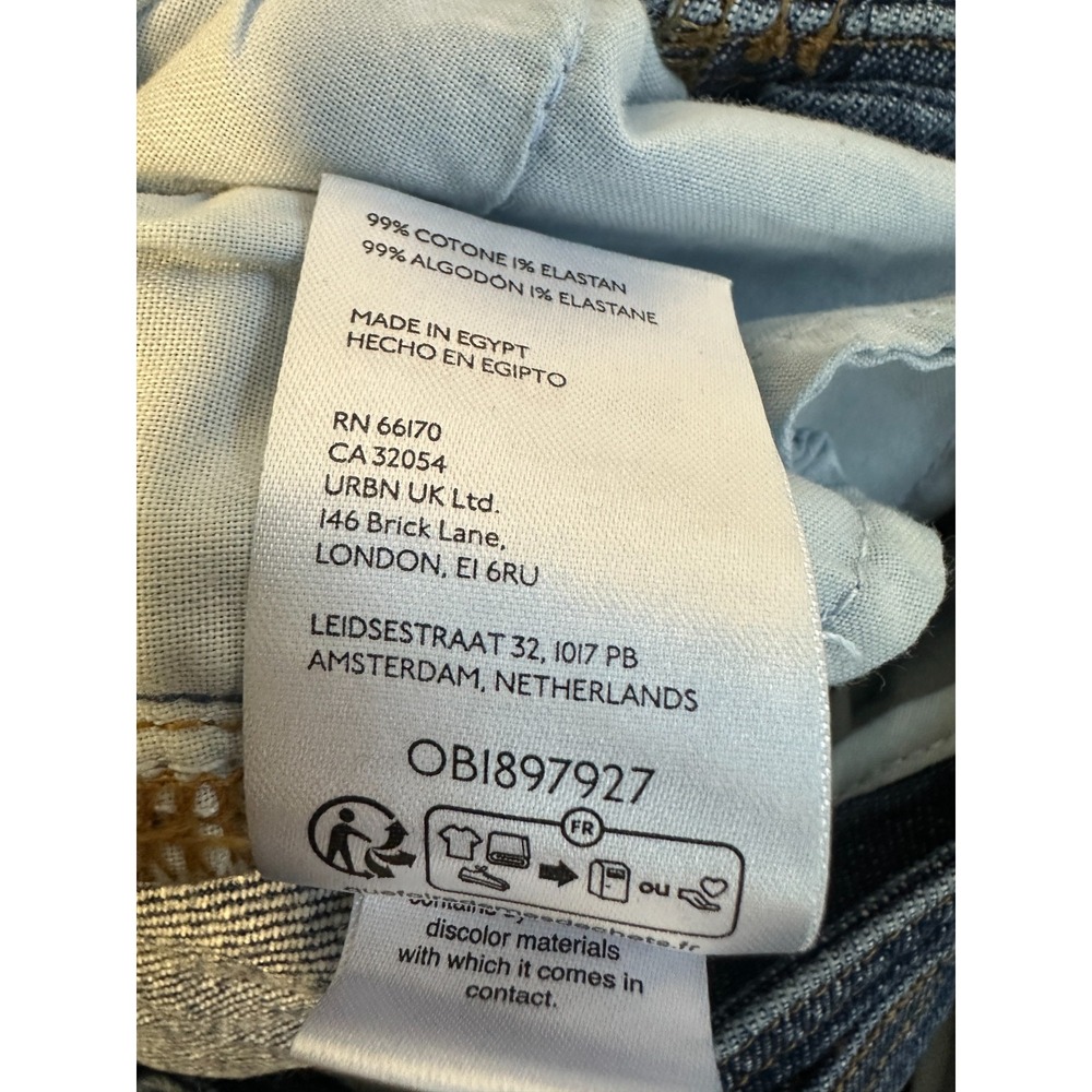 BDG Urban Outfitters No Waistband Low Rise Straight Leg Jeans Blue Size 25 - Picture 9 of 15
